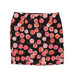TALBOTS NEW $109 Lined Black Multi-Color Floral Pencil‎ Skirt 18WP